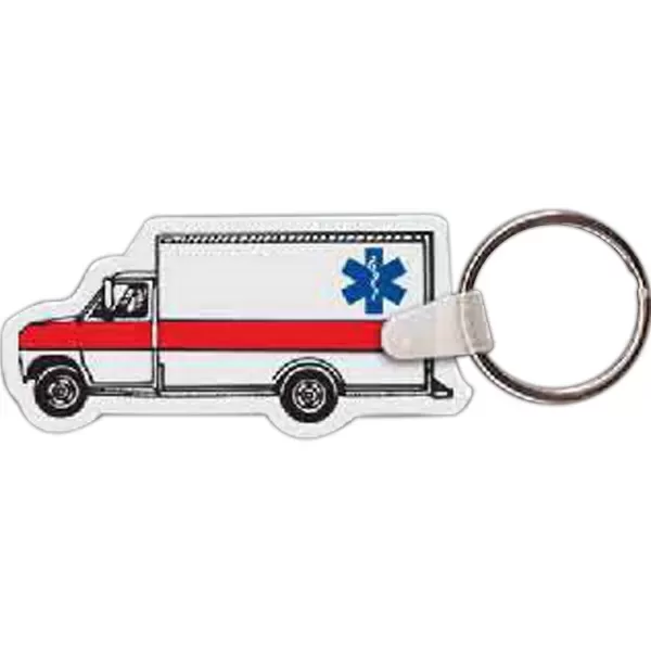 Ambulance shaped key tag.