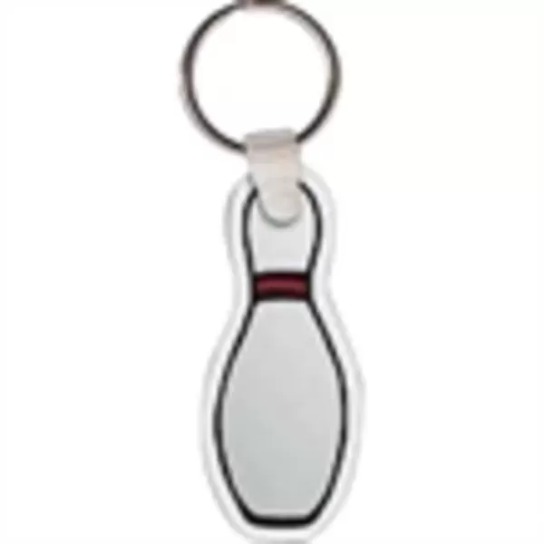 Bowling pin-shaped key tag,