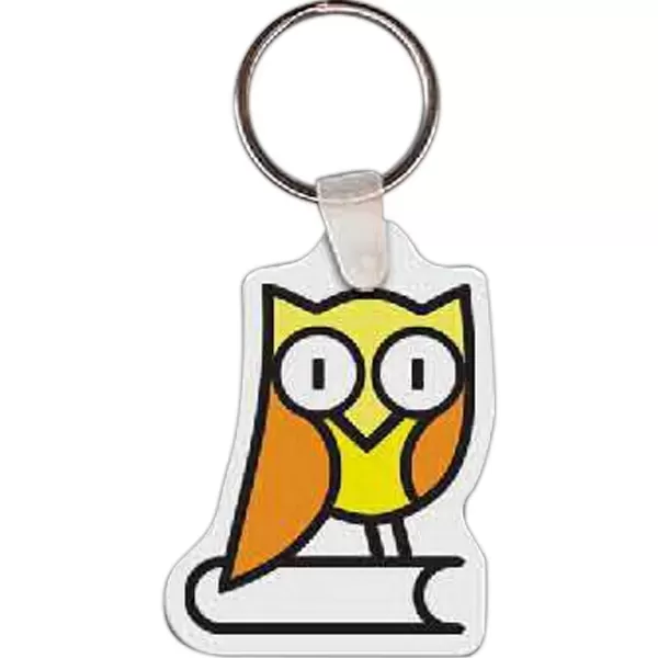 Owl shaped key tag.