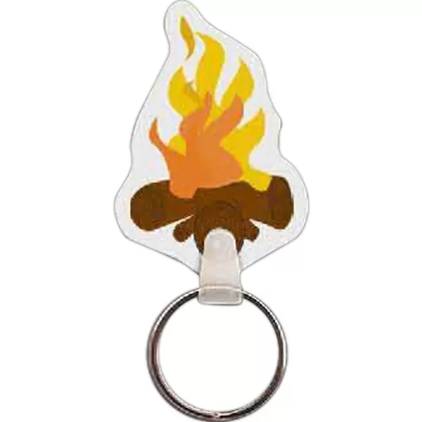 Campfire shaped key tag