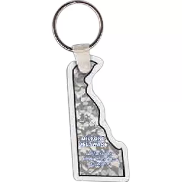 Delaware shaped key tag