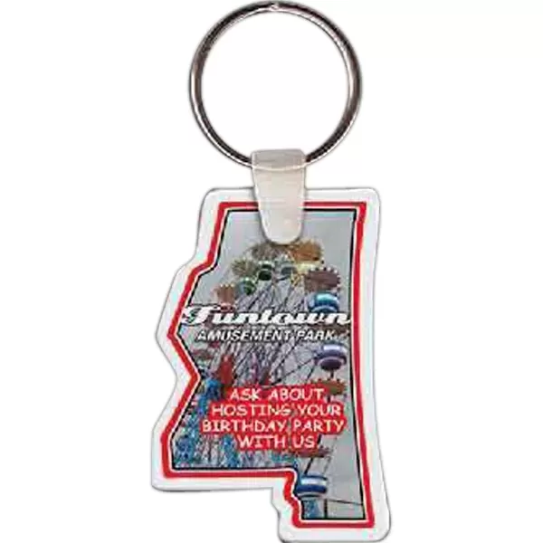 Mississippi shaped key tag