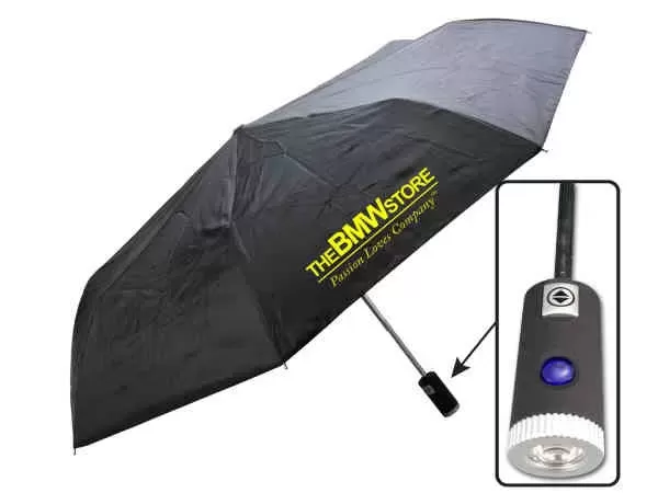 Black folding umbrella with