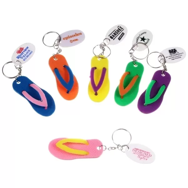 Flip flop key-chain, multicolored