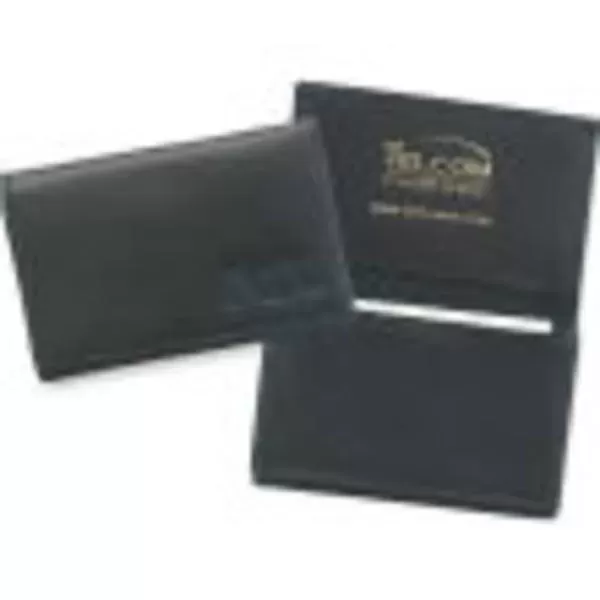 Black leather gusseted card