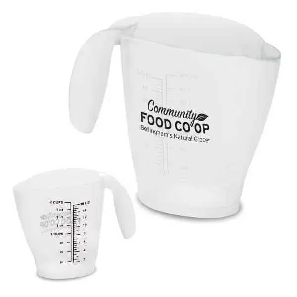 Two-cup measuring cup that