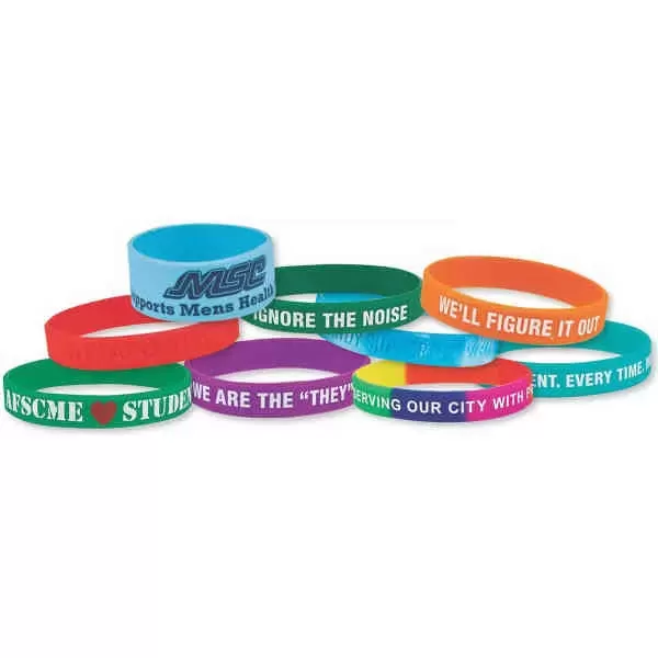 Flexible rubber wristbands with