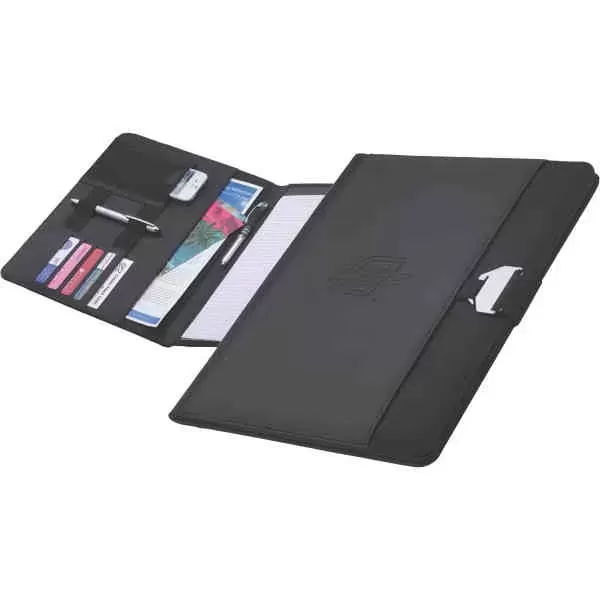 Simulated leather accent padfolio