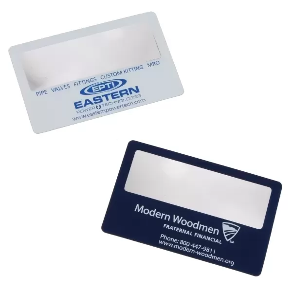 Business card magnifier with