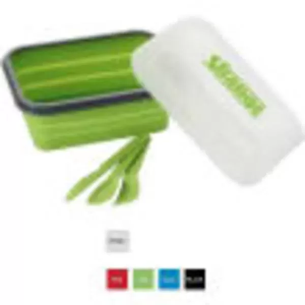 Collapsible silicone lunch container