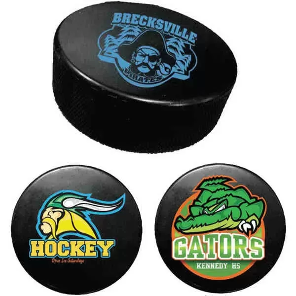 Promotional hockey puck with