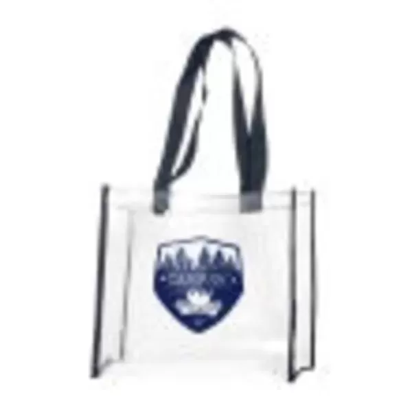 Clear stadium tote bag.