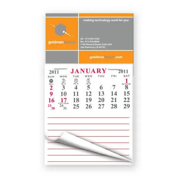 Calendar pad magnet with