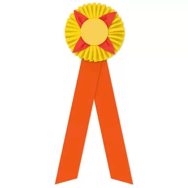 Rosette with two streamers