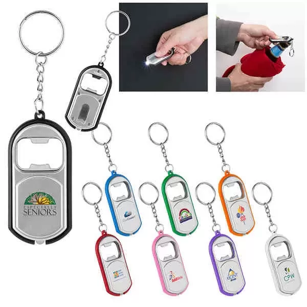 LED flashlight/bottle opener keychain