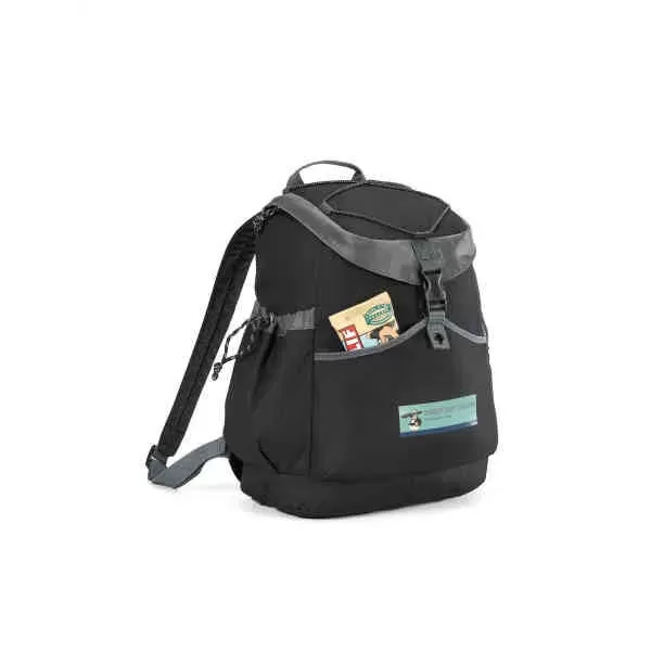 24-can black polyester backpack