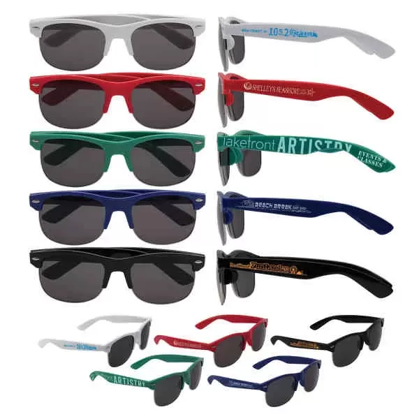 Plastic sunglasses with shatter-resistant