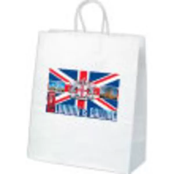 White kraft paper shopper