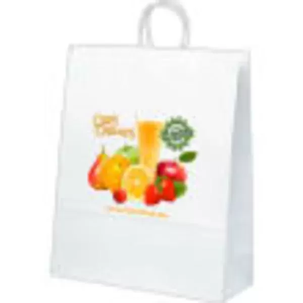 White kraft paper shopper