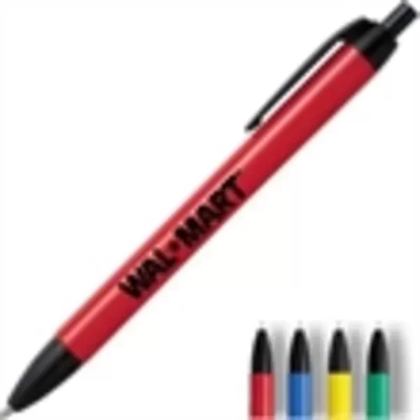 Retractable action barrel pen,