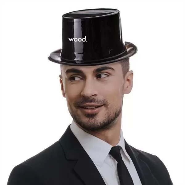 Black plastic top hat