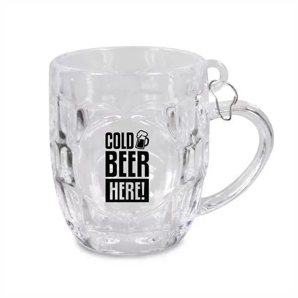 Clear plastic beer mug