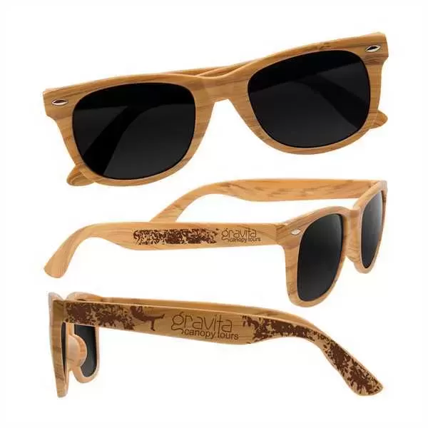 Wood grain sunglasses with