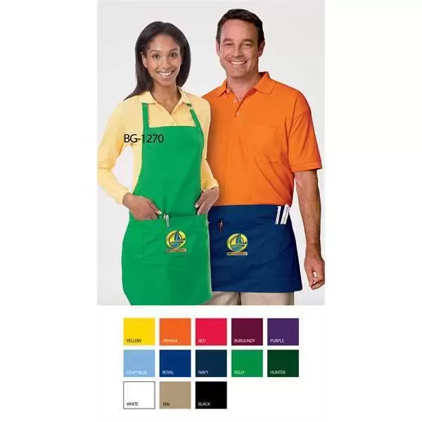 Unisex bib apron-65/35 poly/cotton