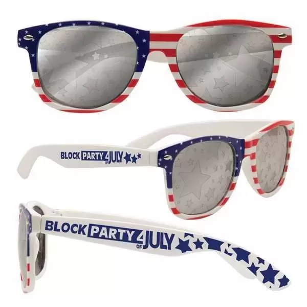 American-flag themed sunglasses made