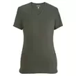 V-neck, shorter side panels,