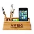 Bamboo desktop organizer. Holds