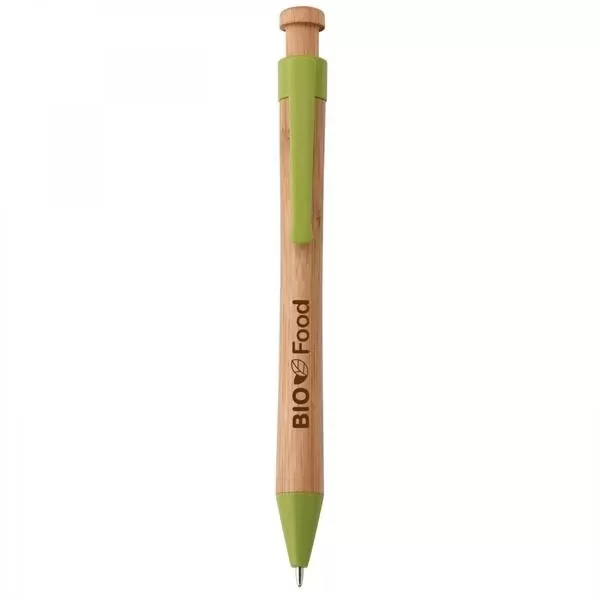 Bamboo push-action pen with