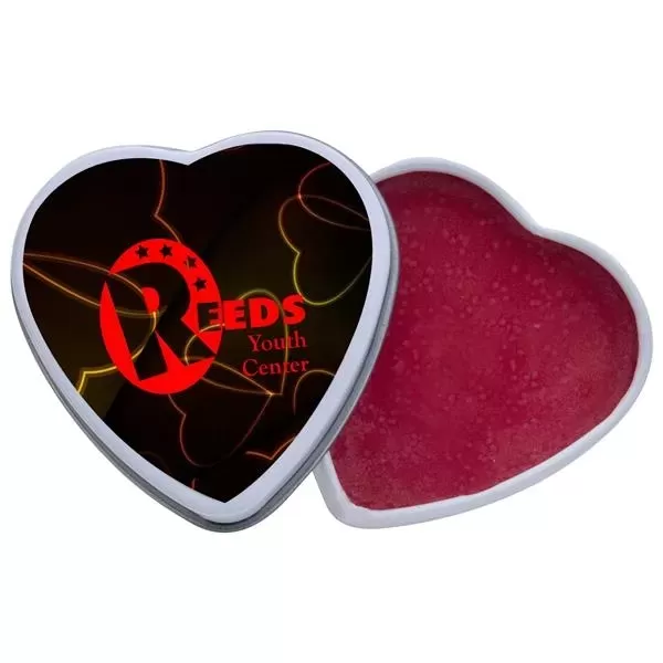 Heart-shaped tin with cherry