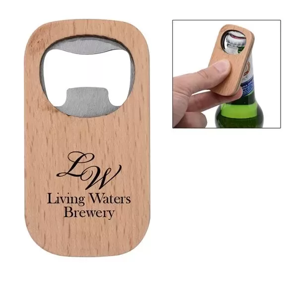 Bamboo bottle opener for