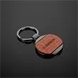 Natural wood round keychain