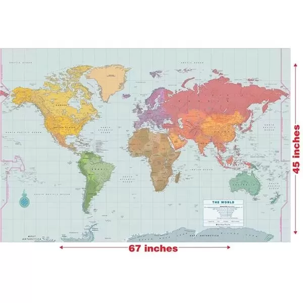 World laminated wall map