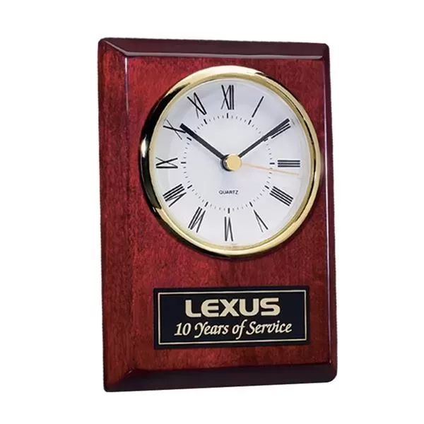 Rectangular rosewood clock with
