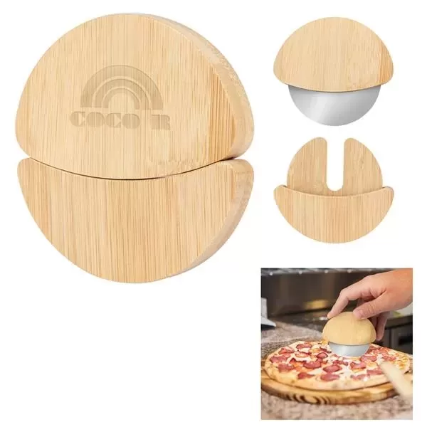 Two-piece bamboo wood pizza