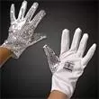 Silver sequined plastic glove