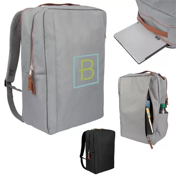 Laptop backpack with zipper