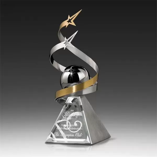 Award crafted from mirrored