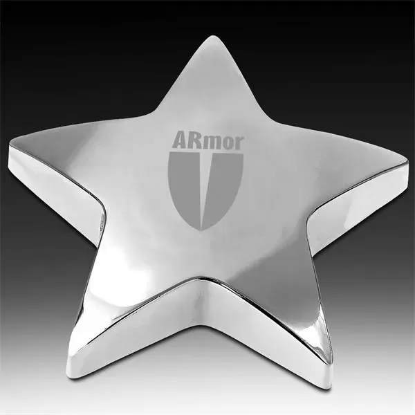 Star-shaped, chrome plated zinc