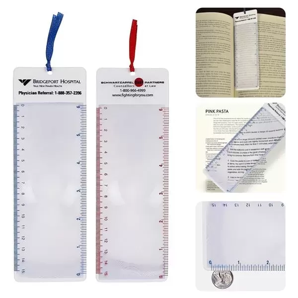 Bookmark magnifier with ribbon;