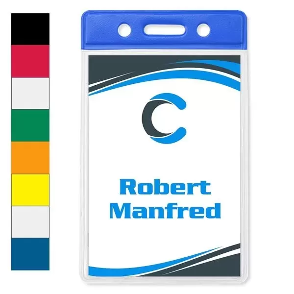 Color-coded vinyl badge holder