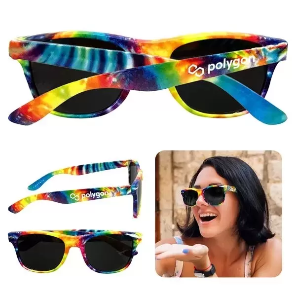 Colorful sunglasses with tie-dye