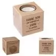 Beechwood cube candle holder,