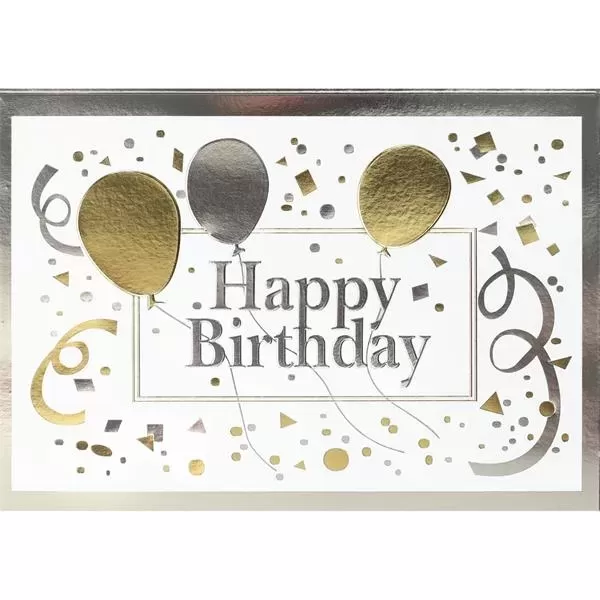 Metallic Balloons birthday card