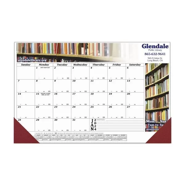 12-month desk calendar with