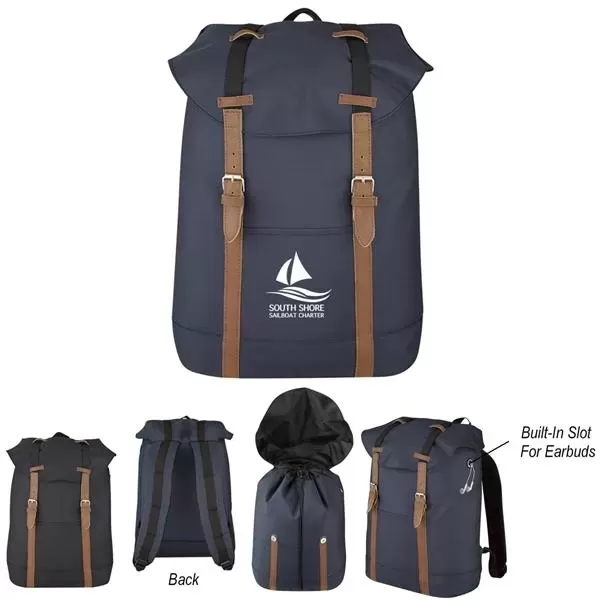Backpack with drawstring closure