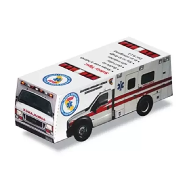 Foldable Die-cut Ambulance,Full Color